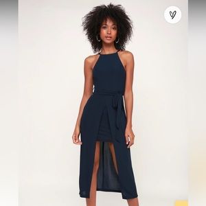 Navy Blue Midi Dress